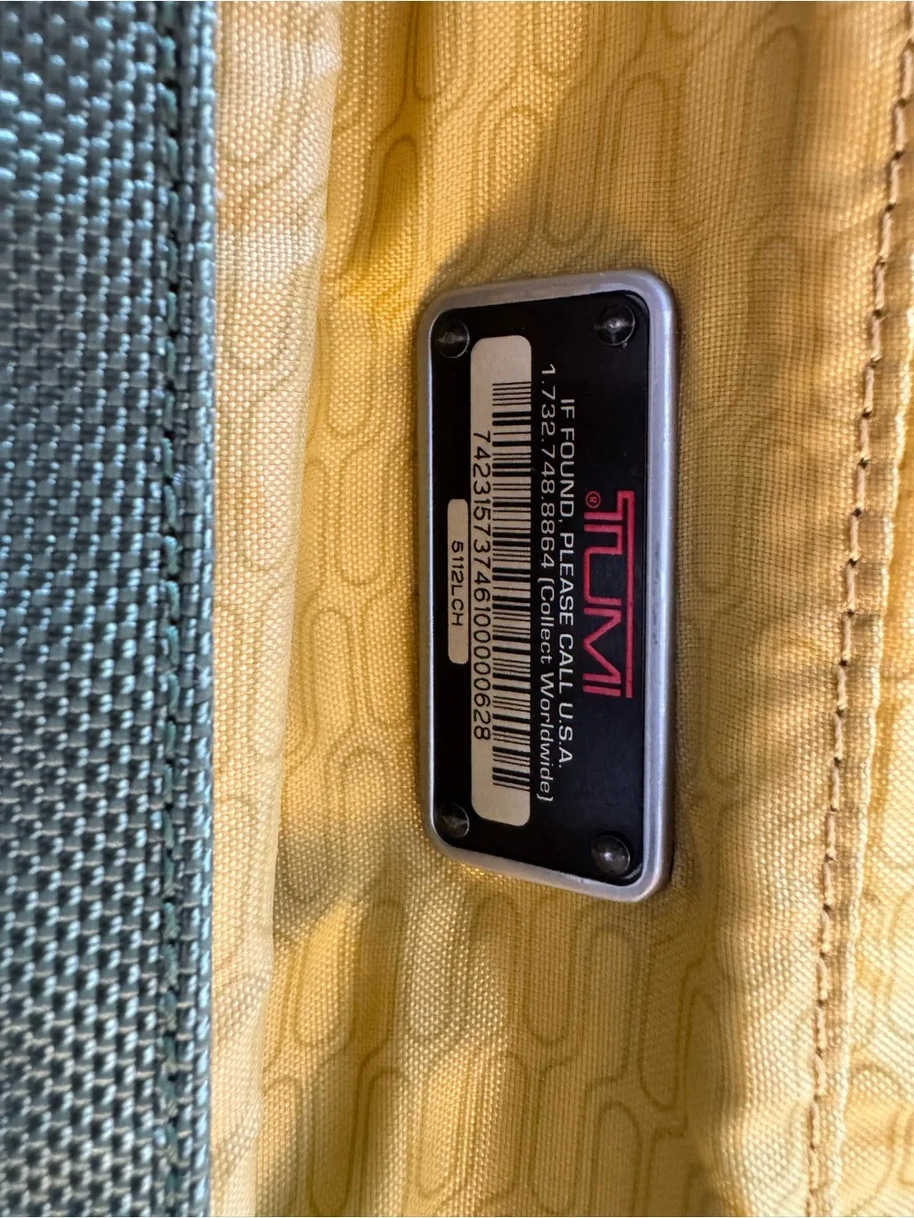 Tumi T Tech Vintage Green Messenger Bag